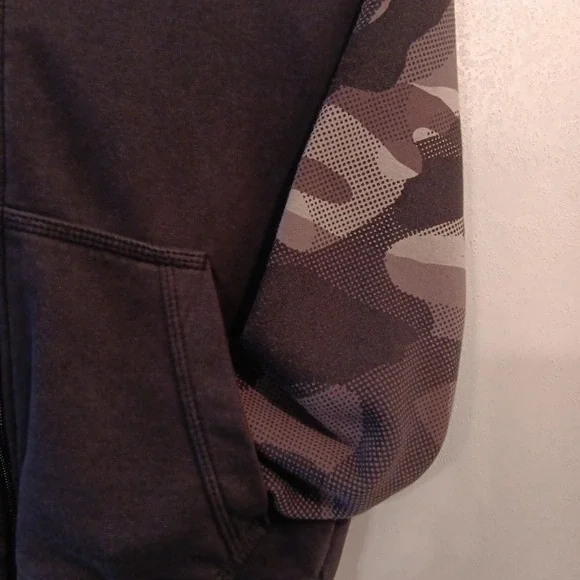 Nike Sportswear‎ Club Youth Full Zip Hoodie Sz M Black Camo - Picture 5 of 12